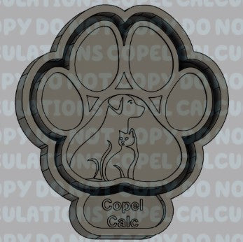 Paw Print with Cat and Dog