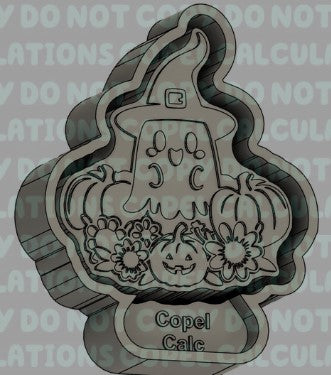 Witch Ghost in Pumpkin Patch