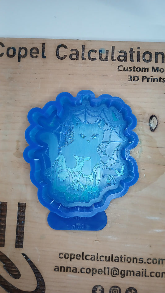 Cat with Skull and Cobwebs