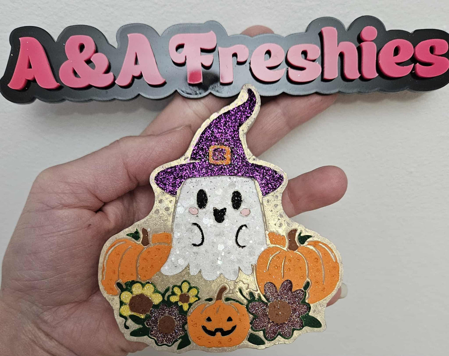 Witch Ghost in Pumpkin Patch